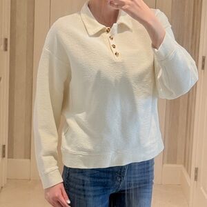 Madewell Long Sleeve Knit Sweater Women’s Casual Vintage Button Up Collared